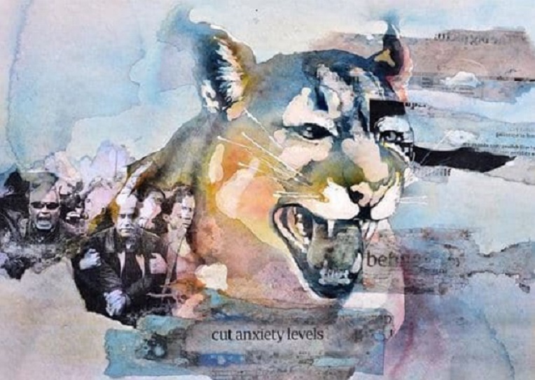 Picture of a painting by Bruce Clarke, artist represented at Galerie Montmartre, Paris, France