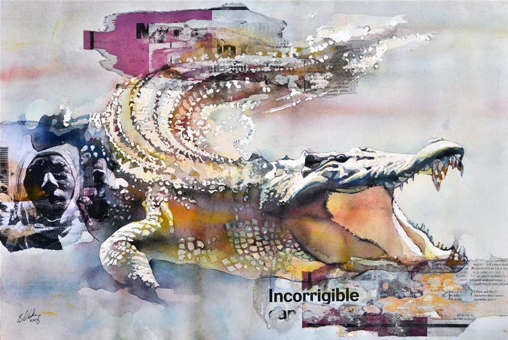 Picture of a painting by Bruce Clarke, artist represented at Galerie Montmartre, Paris, France