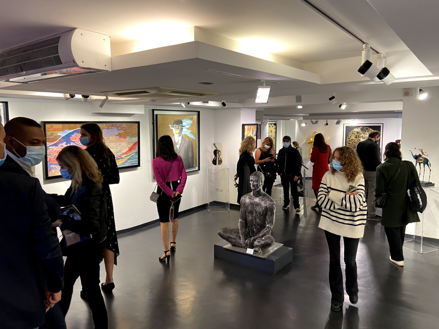 Picture of the art exhibition of French artist Patrick Rubinstein, represented at Galerie Montmartre, Paris, France