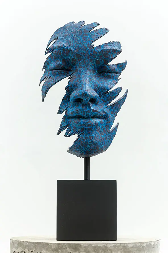 Photo of Faces II Blue, bronze sculpture by Anton Smit