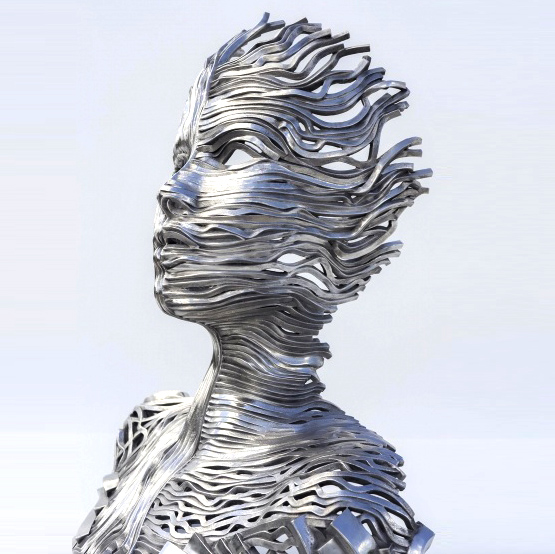 Photo of Dichotomy, stainless steel sculpture by Gil Bruvel