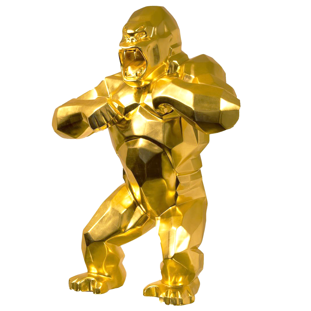 Photo of Wild Kong, scuplture by Richard Orlinski made in golden resin