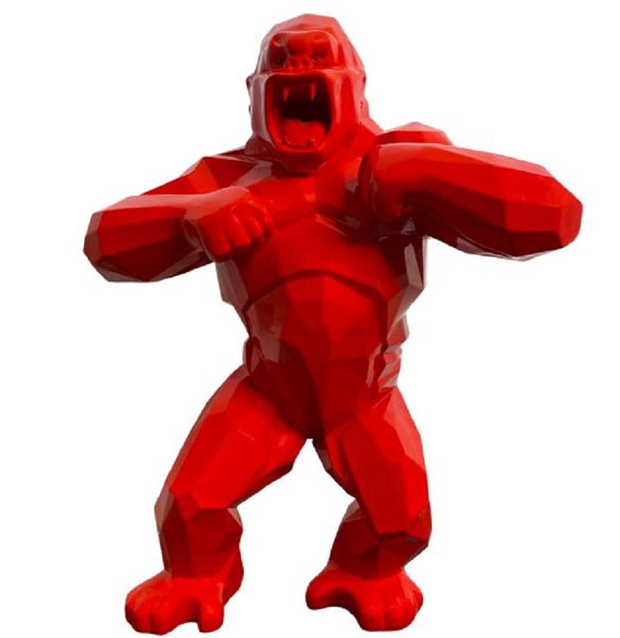 Photo of Wild Kong, scuplture by Richard Orlinski made in red resin