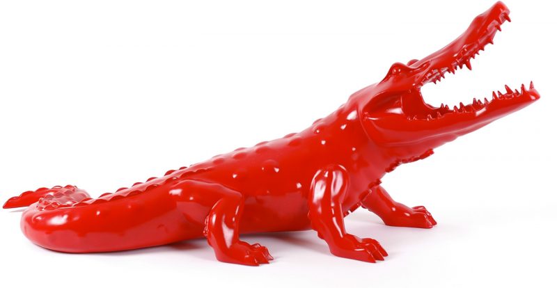 Photo of Crocodile rouge, scuplture by Richard Orlinski made in blue resin