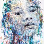 Photo of Rainbow, calligraphy on canvas by ATAN