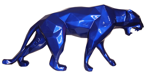 Photo of Panthère bleue, sculpture by Michel Bassompierre made in resin