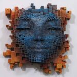 Photo of Mask #170, wood and acrylic sculpture by Gil Bruvel