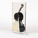 Picture of a sculpture by Arman, French artist represented at Galerie Montmartre, Paris, France